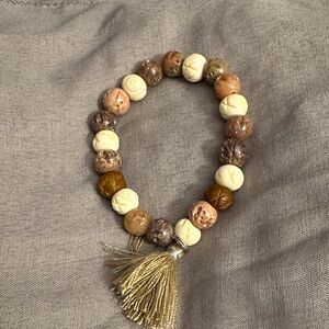 Elegant Beaded Bracelet with Tassel